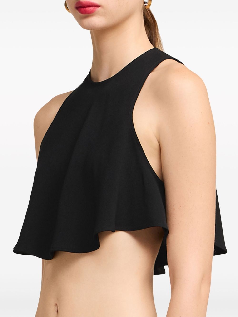flared cropped blouse - 6