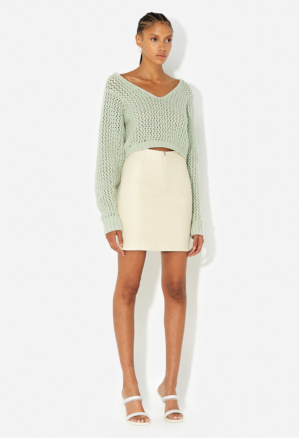 FOAM BOUCLE CROPPED SWEATER - 4