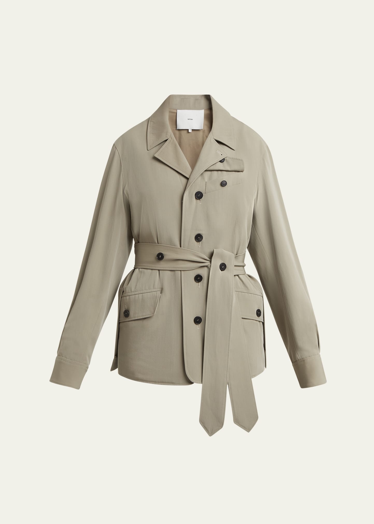 Travel Self-Tie Wool Safari Jacket - 1