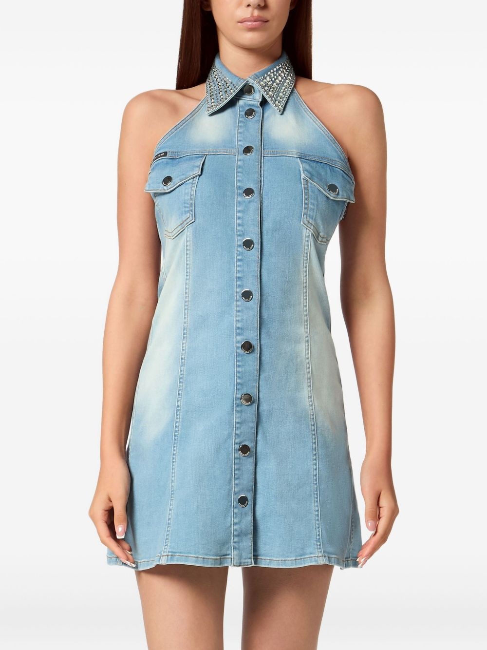 denim mini dress - 2