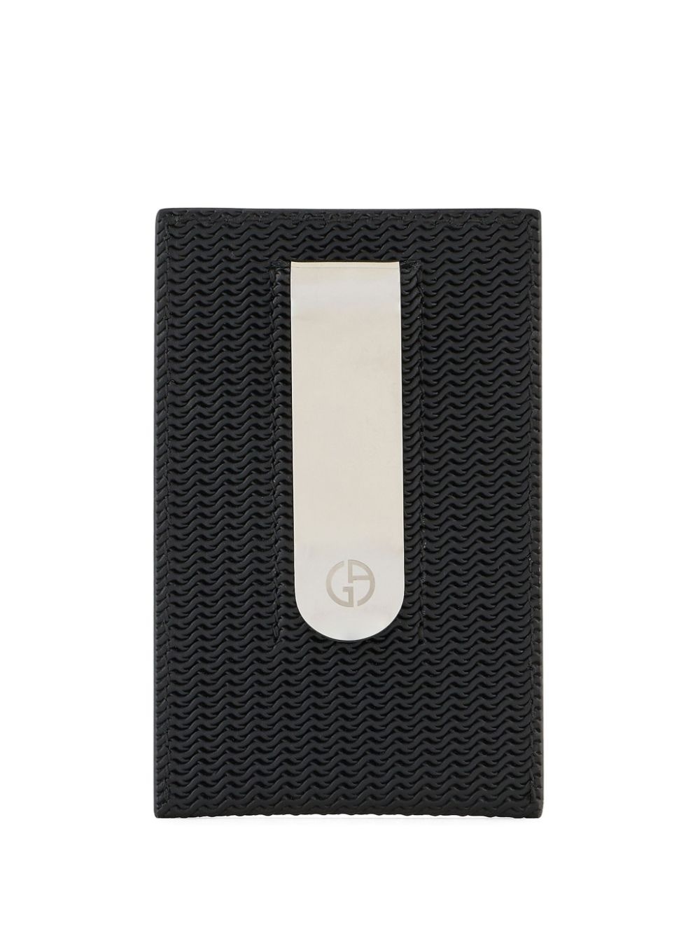 logo-plaque woven leather cardholder - 2