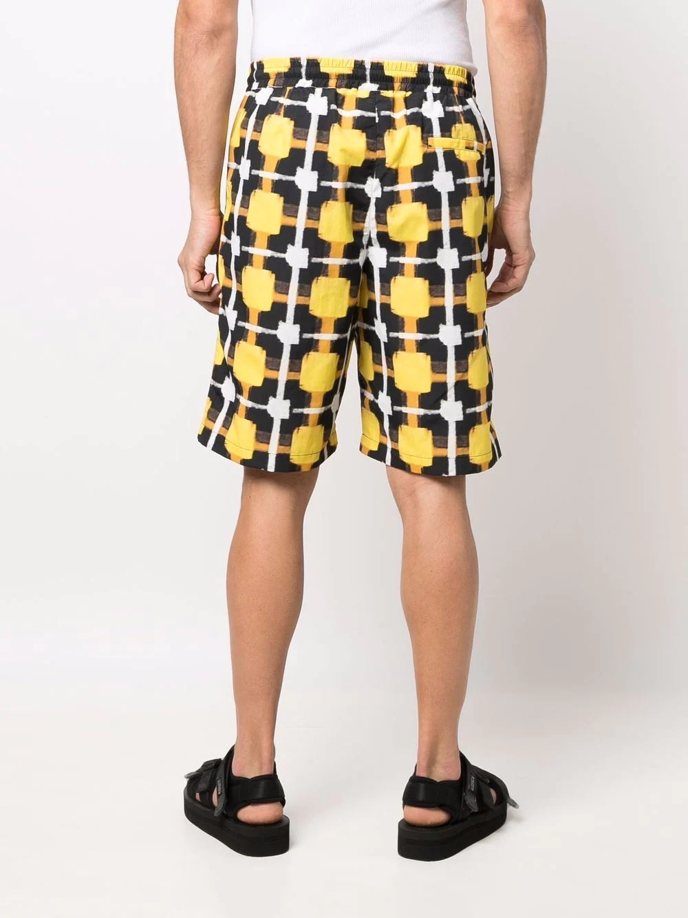 CHECK NYLON COULISSE SHORT YELLOW BLACK - 4