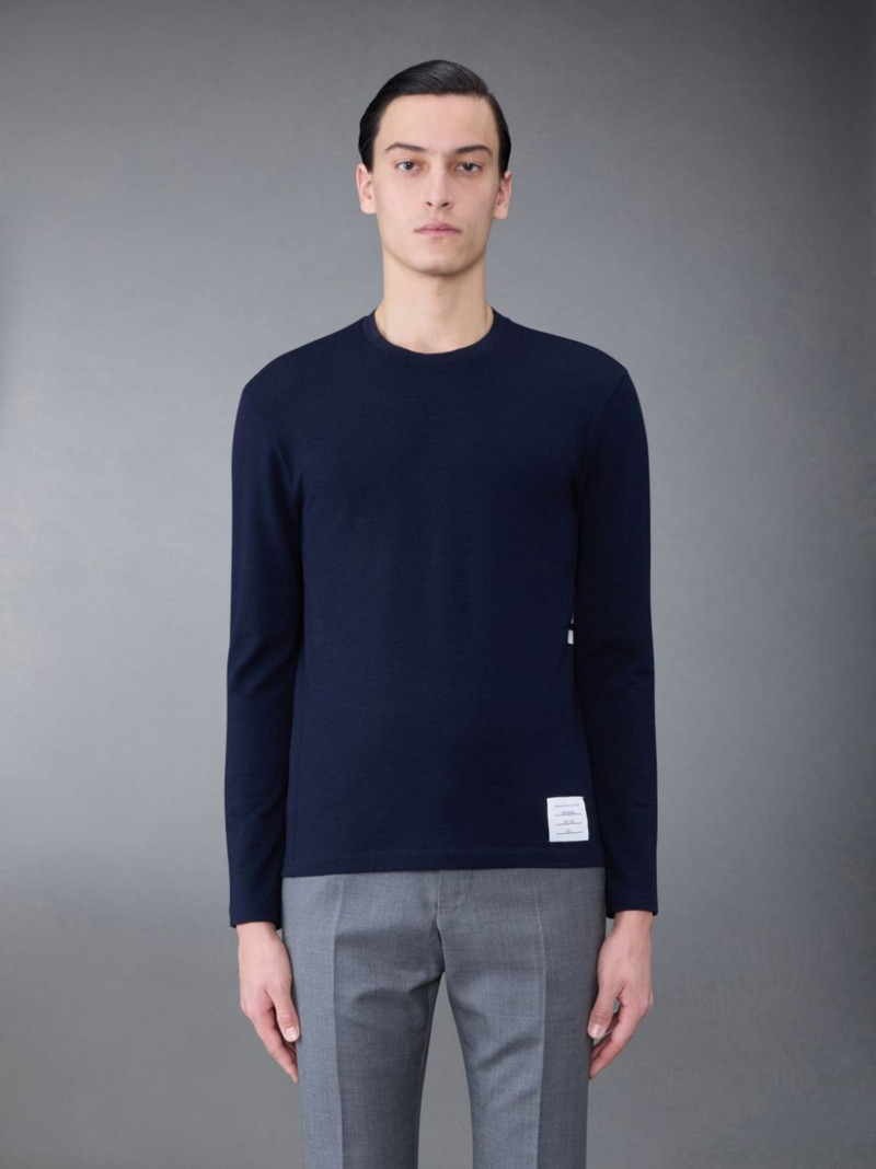 logo-patch long-sleeve wool T-shirt 1