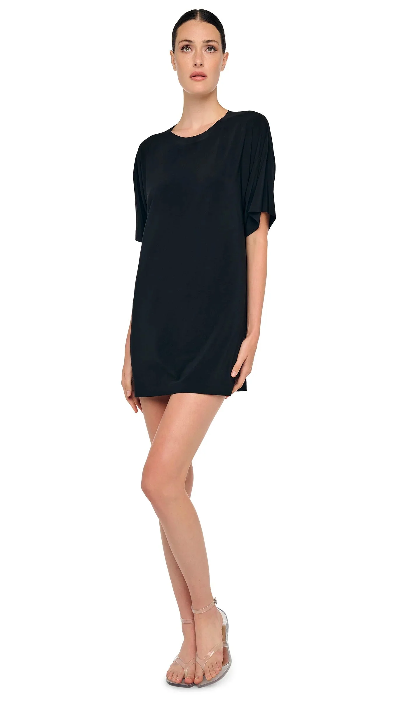 SHORT SLEEVE BOXY MINI DRESS - 1
