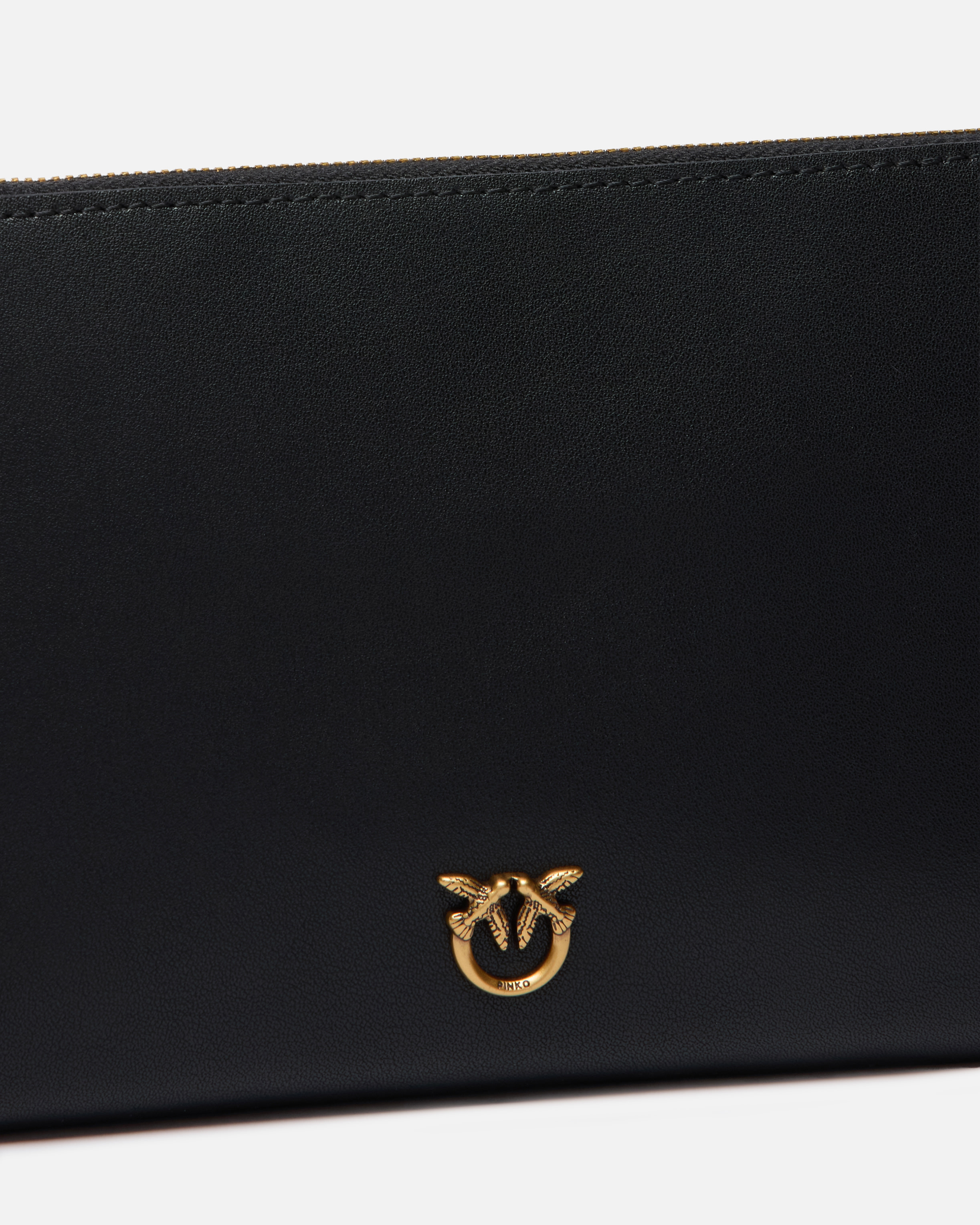 FLAT LEATHER CLUTCH WITH LOVE BIRDS LOGO - 3