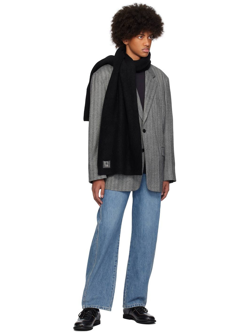 Wooyoungmi Gray Herringbone Wool Single Blazer outlook