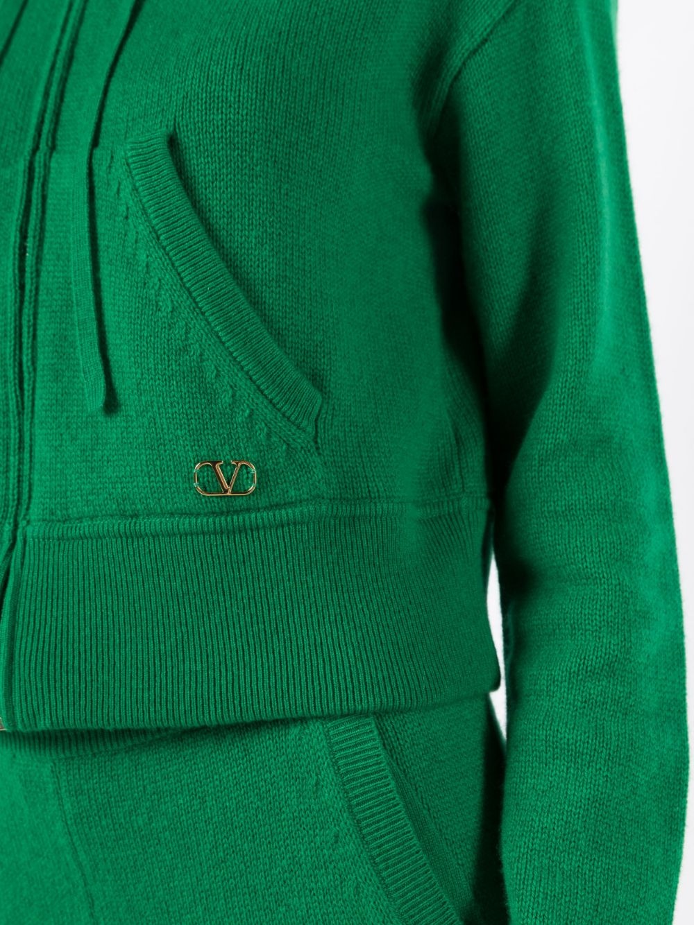 logo-plaque cashmere hoodie - 5