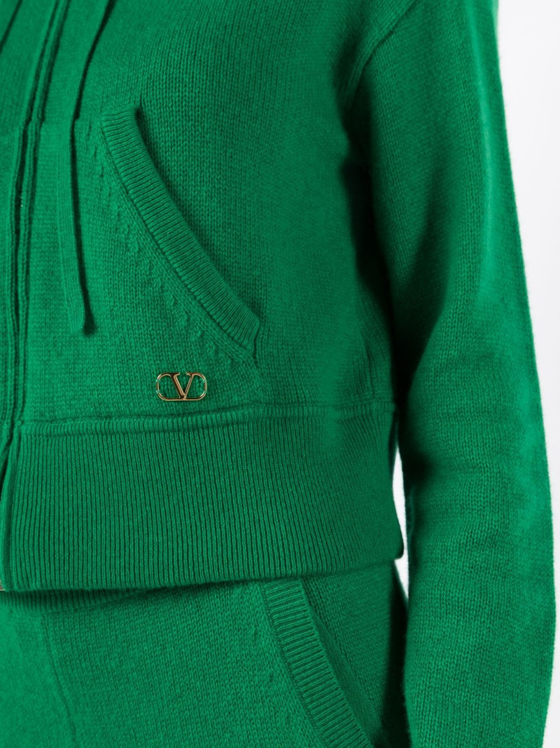 logo-plaque cashmere hoodie 5