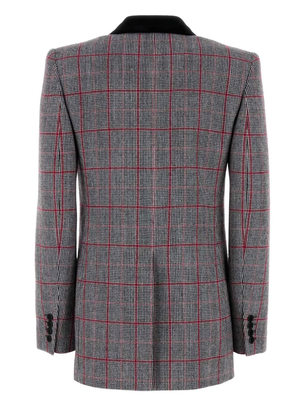 check-pattern wool blazer - 2