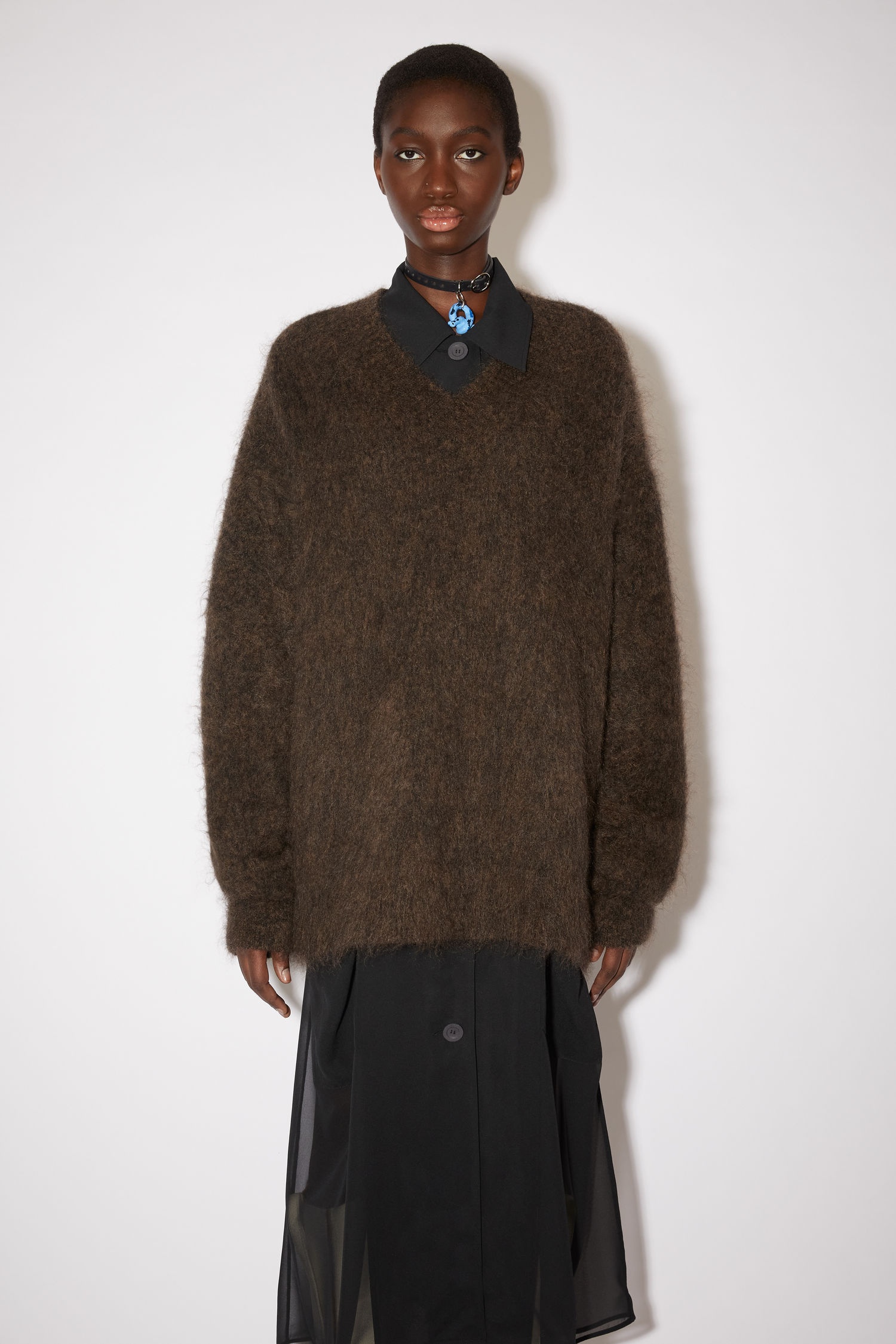 Acne Studios Mohair-blend Sweater - Umber brown | REVERSIBLE