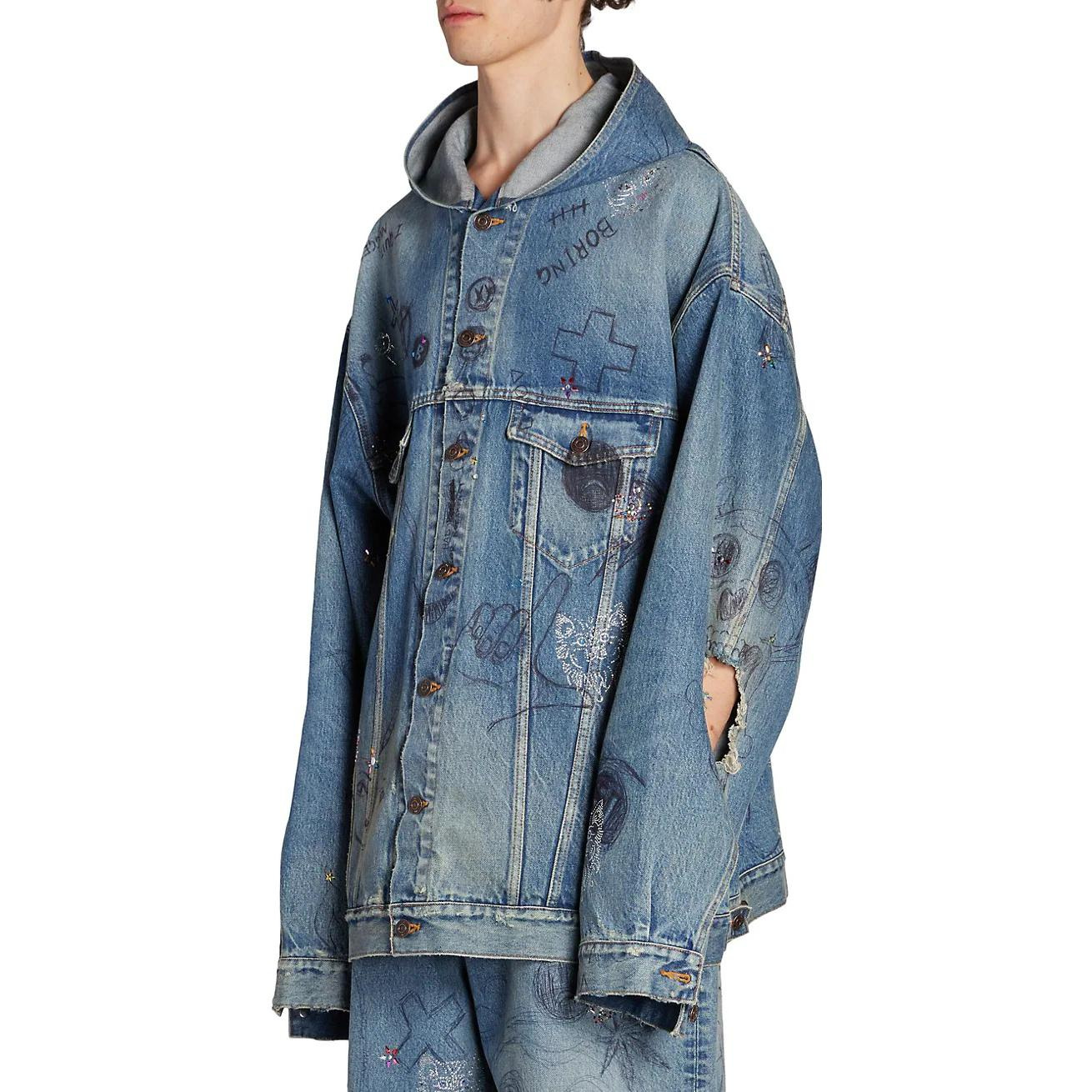 Balenciaga Oversized Hooded Jacket 'Blue' 719315TNW56-4268 - 5