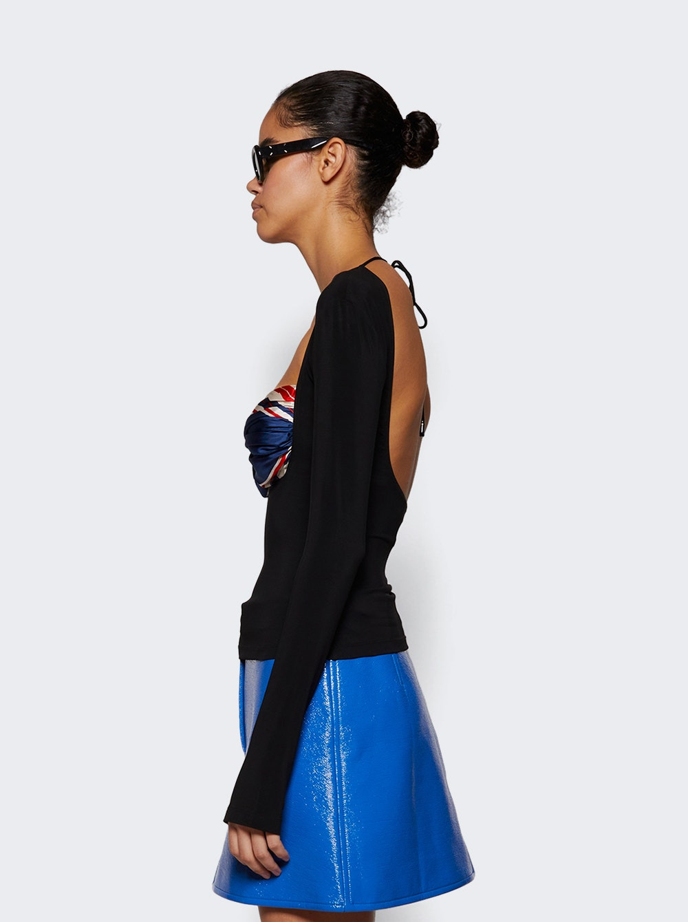 Regenerated Silk Scarf Draped Top Multicolor - 3
