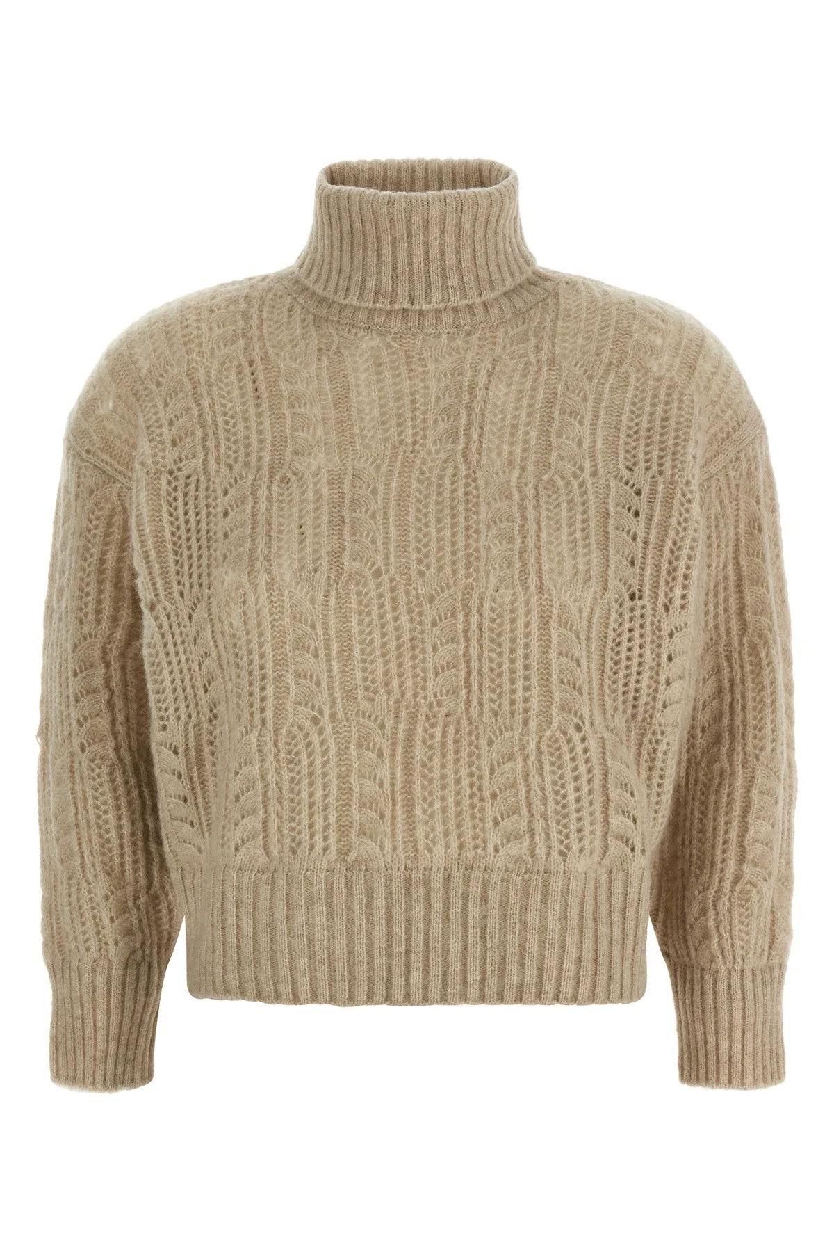 Openwork Turtleneck Sweater - 1