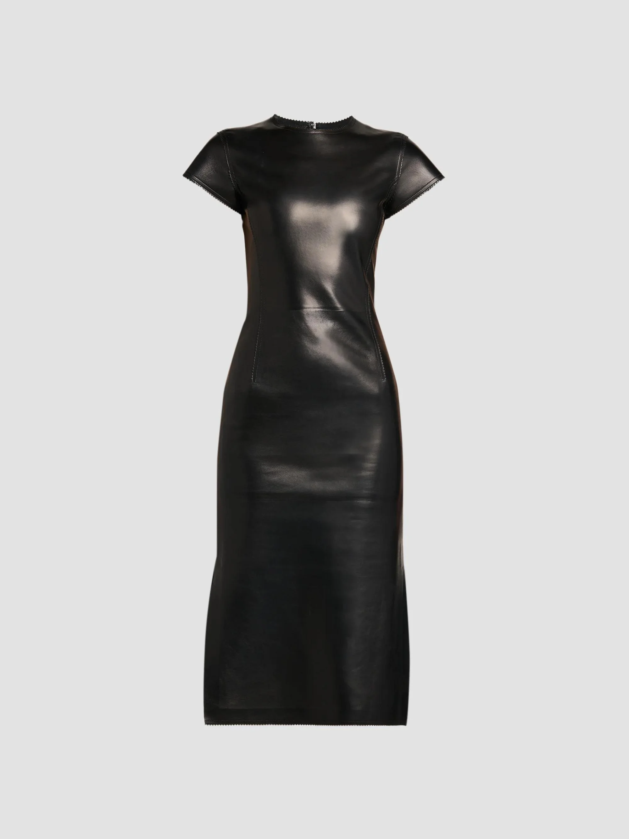 Women's Guanteria Leather Midi Dress - Black - 1
