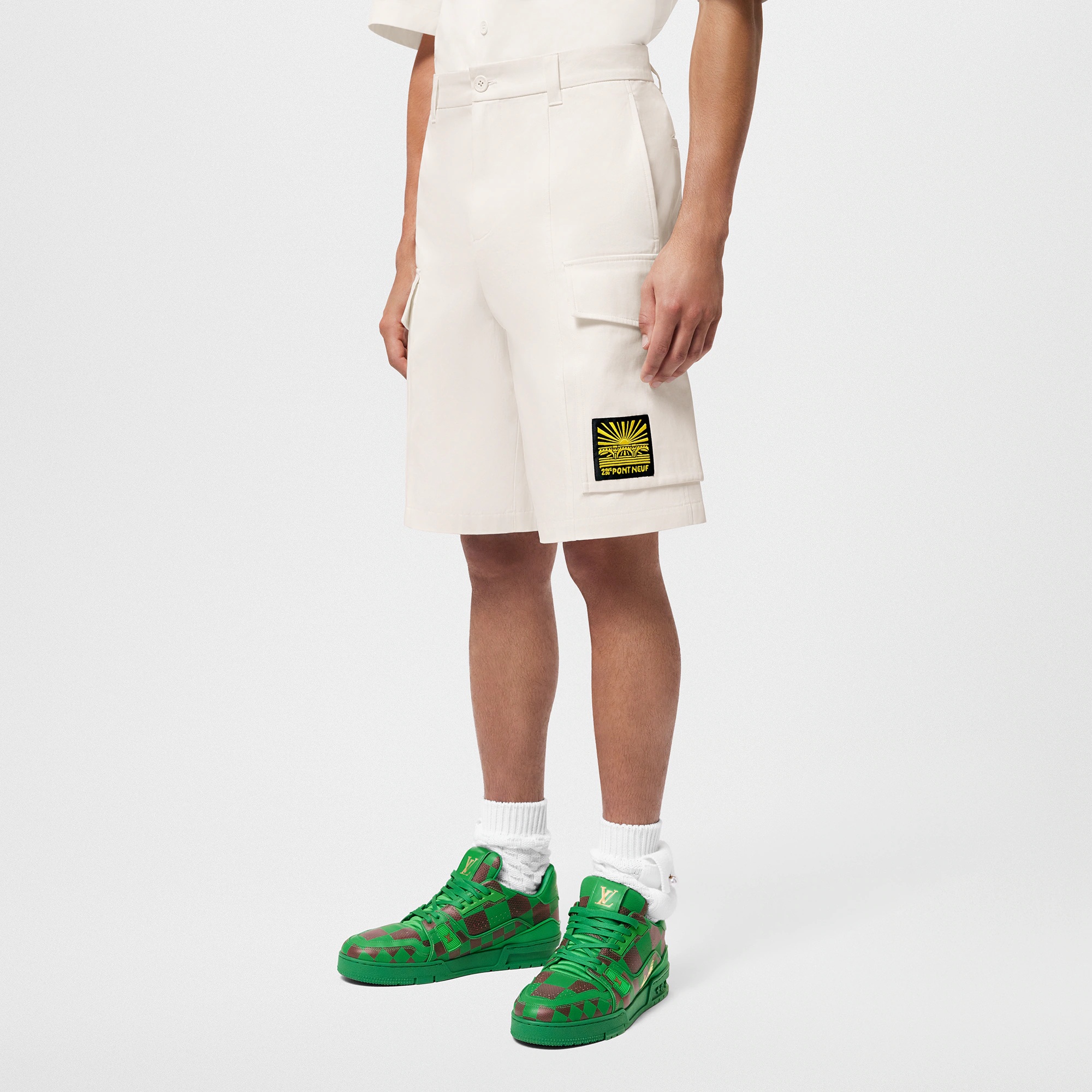 Embroidered Cotton Cargo Shorts - 2