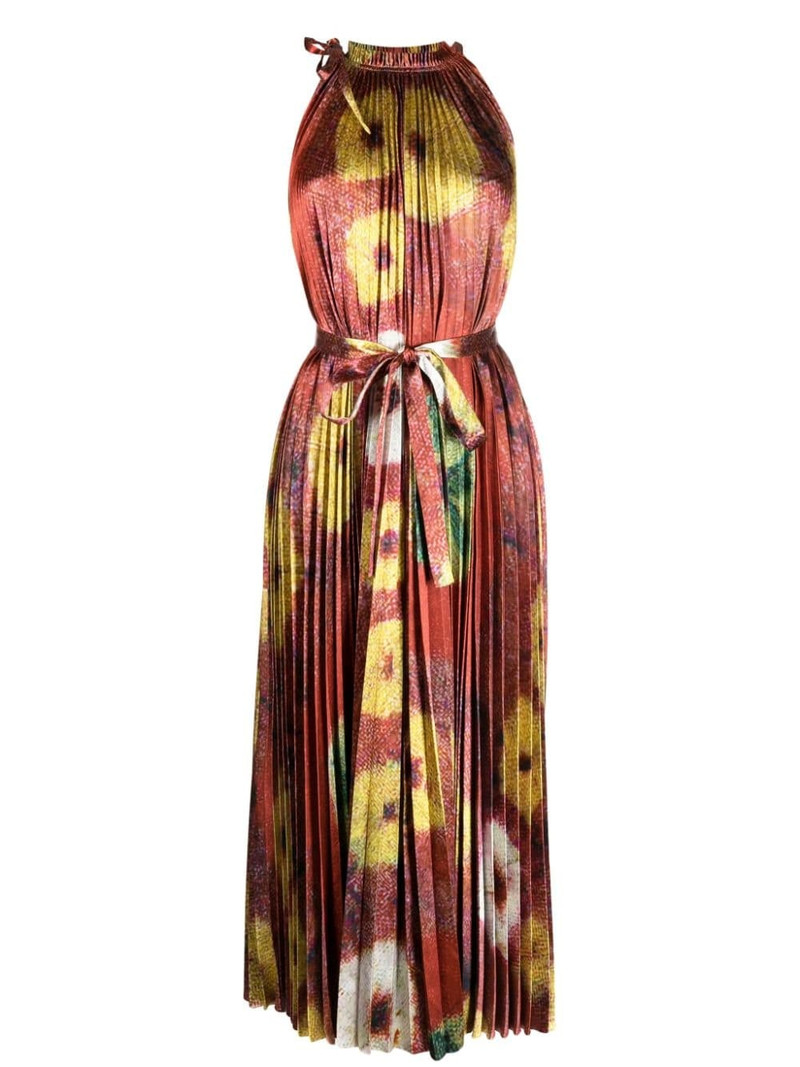 Amiko floral-print pleated dress 1