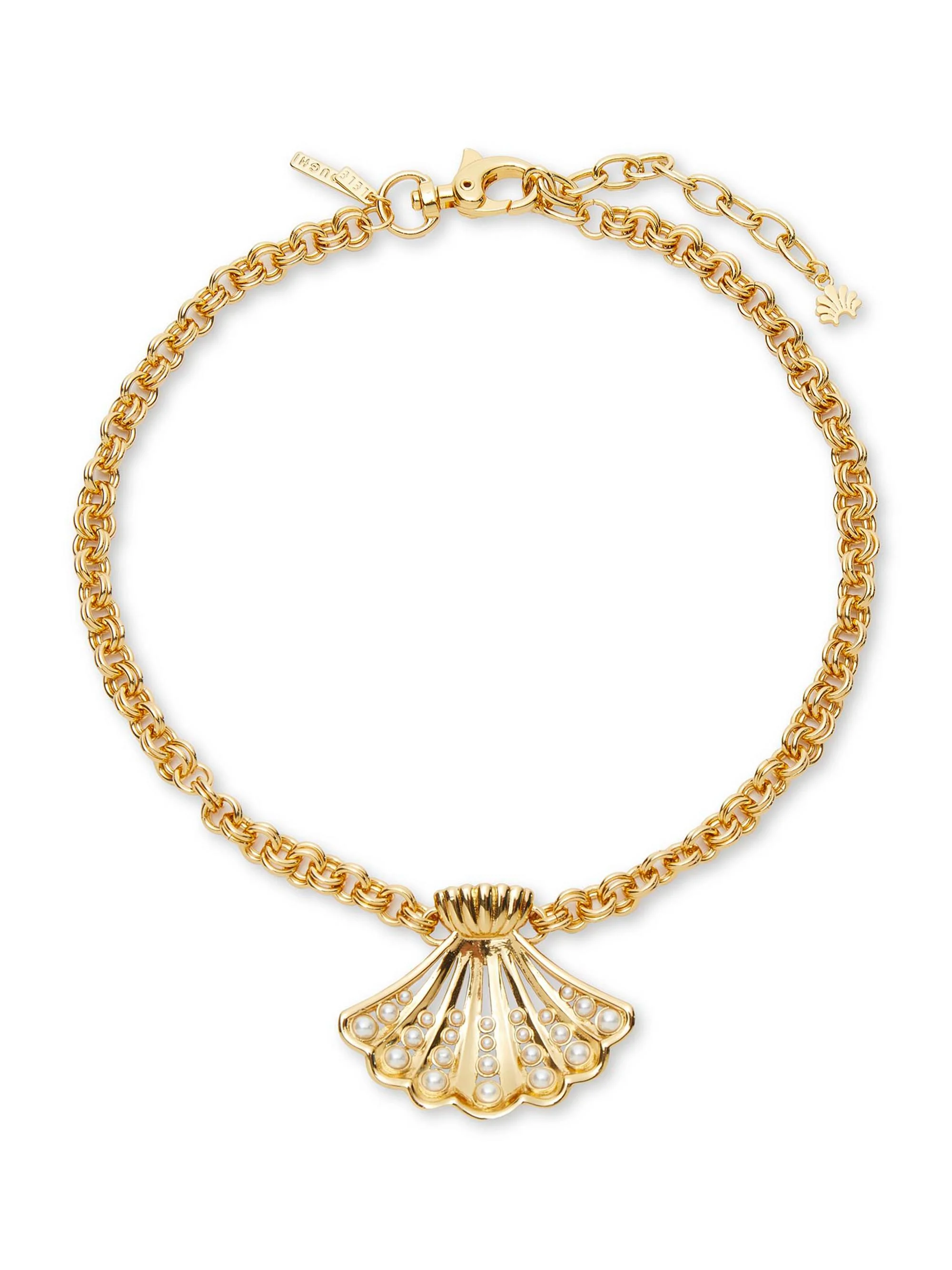 Women's Fan Shell 14K-Gold-Plated & Imitation Pearl Collar Necklace - Gold - 1