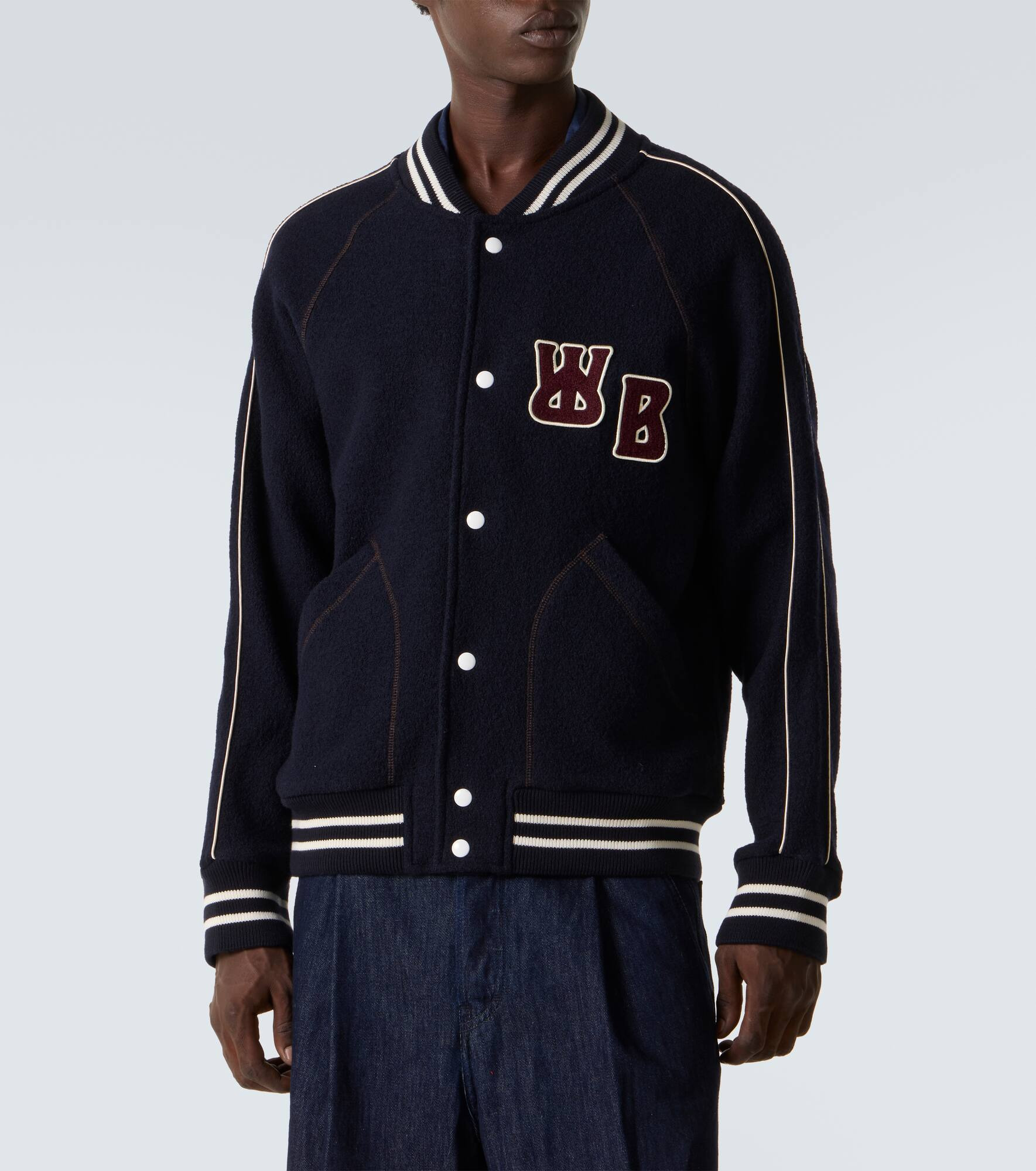 October embroidered wool varsity jacket - 3