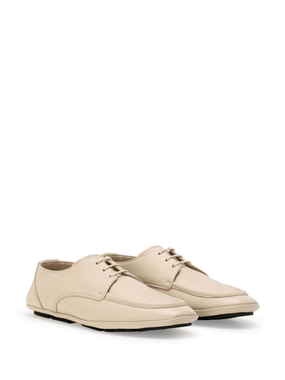 logo-lettering deerskin Derby shoes - 2