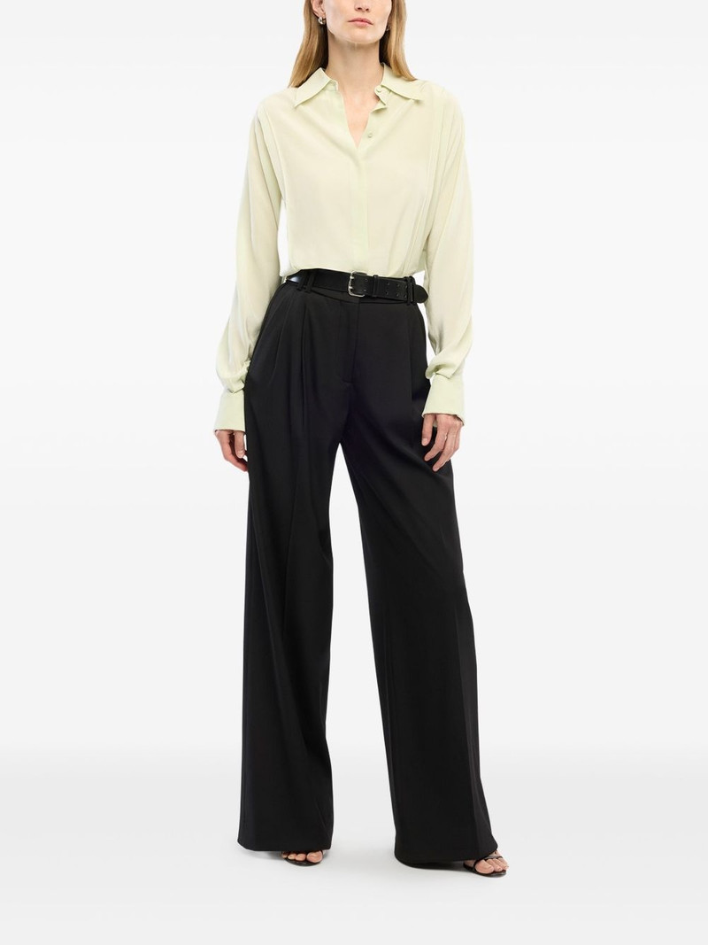 Another Tomorrow pleated wrap shirt outlook