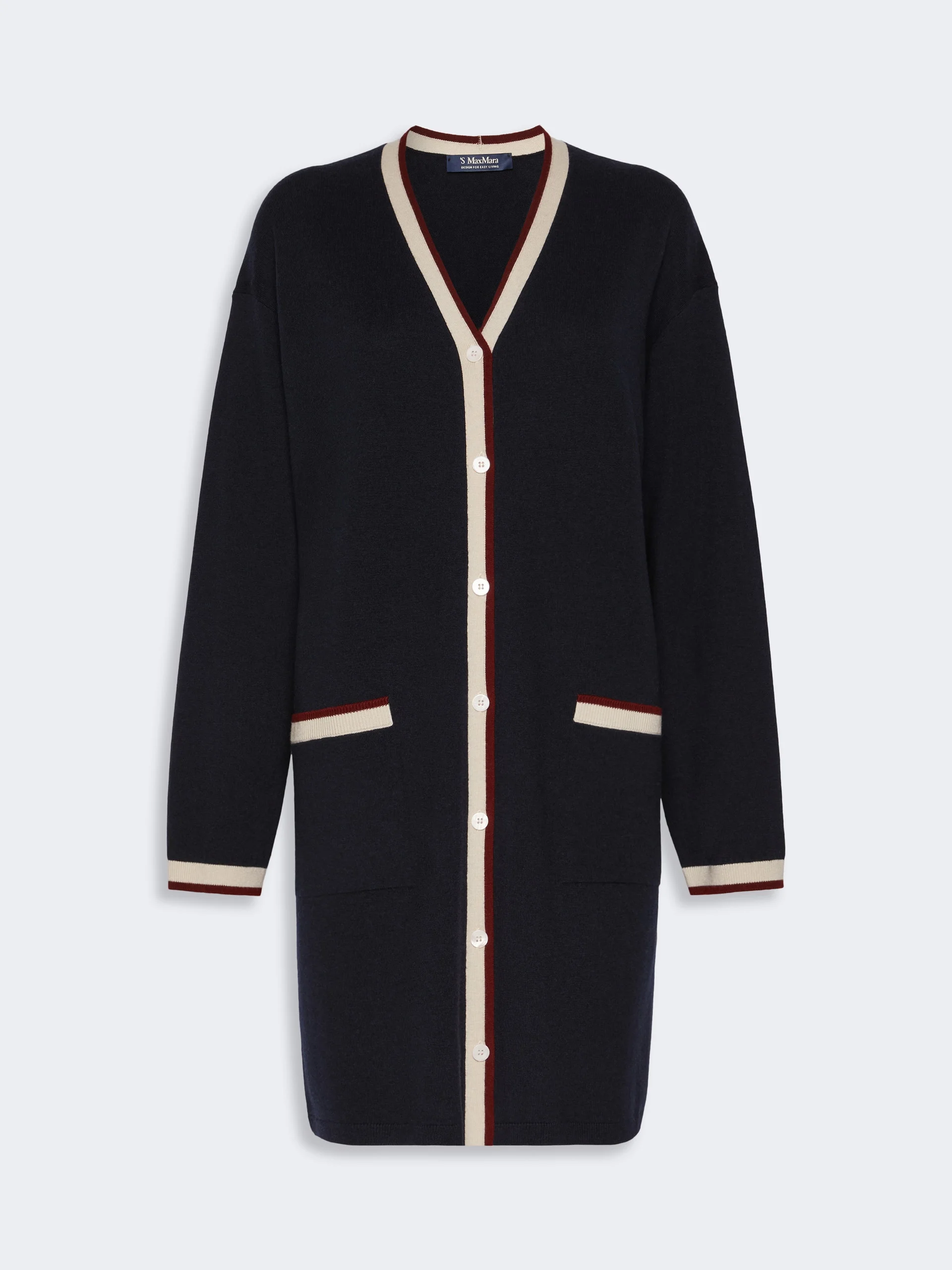 BOERO Long wool yarn cardigan - ULTRAMARINE - 1