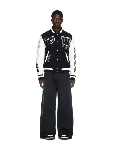 Off-White Leather Wool Varsity Jacket outlook
