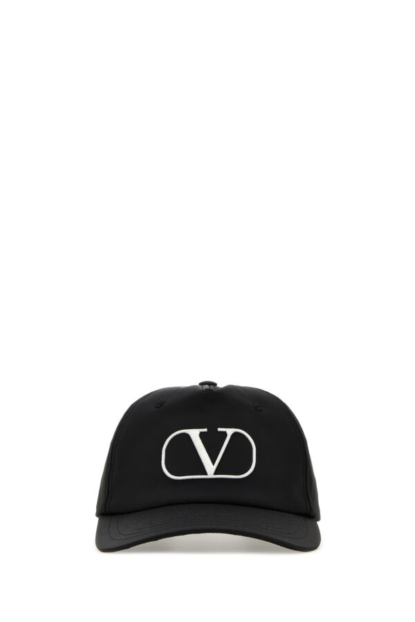 Black polyester blend baseball cap - 1