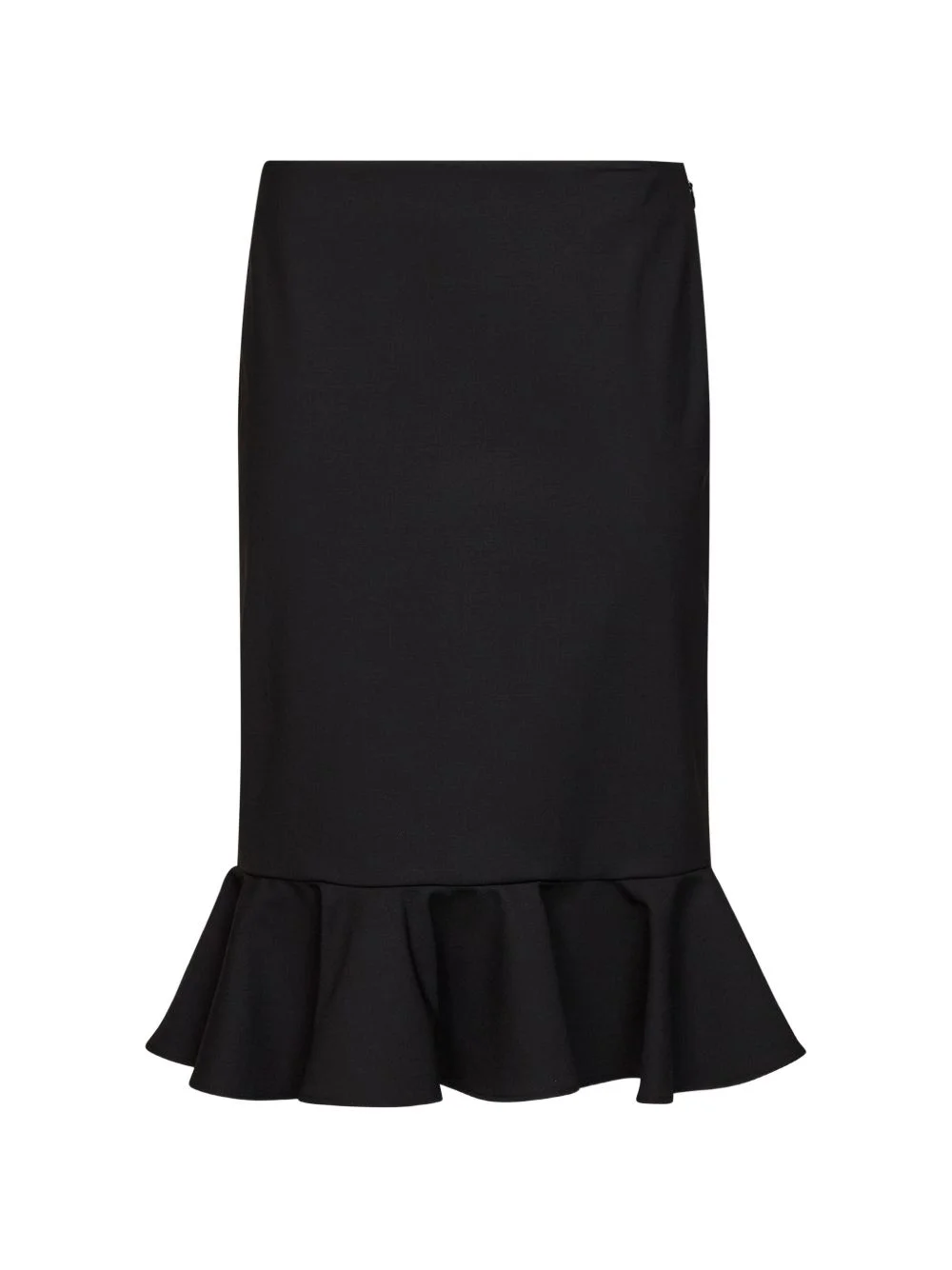 ruffled-hem straight midi skirt - 1