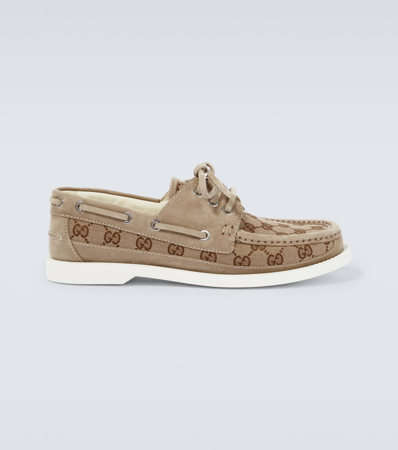GG Supreme canvas boat shoes - 1