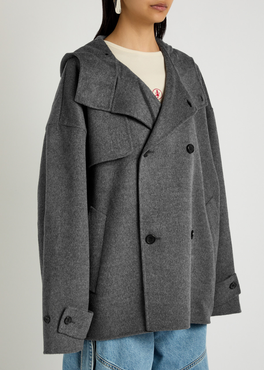 JW Anderson Double-breasted Hooded Wool pea Coat - 2