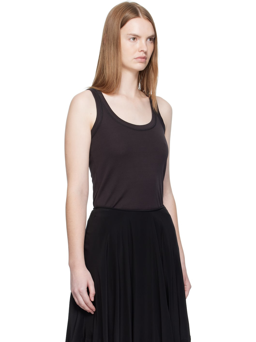 Black Rib Tank Top - 2