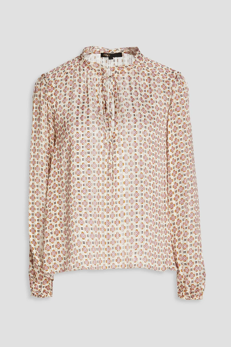 Printed metallic jacquard blouse - 1