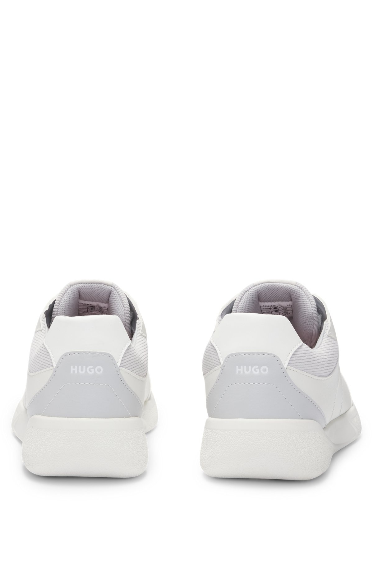 FAUX-LEATHER LACE-UP TRAINERS WITH CORDUROY DETAILS - 5