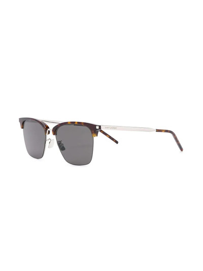 SAINT LAURENT tortoiseshell half rim sunglasses outlook