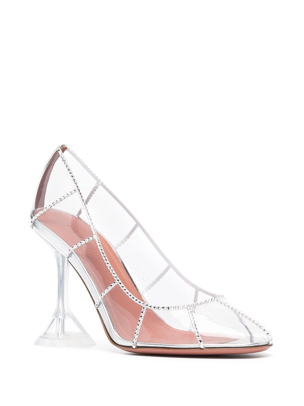 transparent crystal-embellished pumps - 2