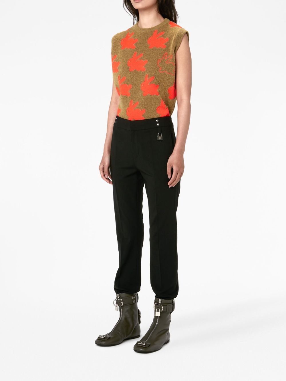 padlock-embellished slim-leg trousers - 2