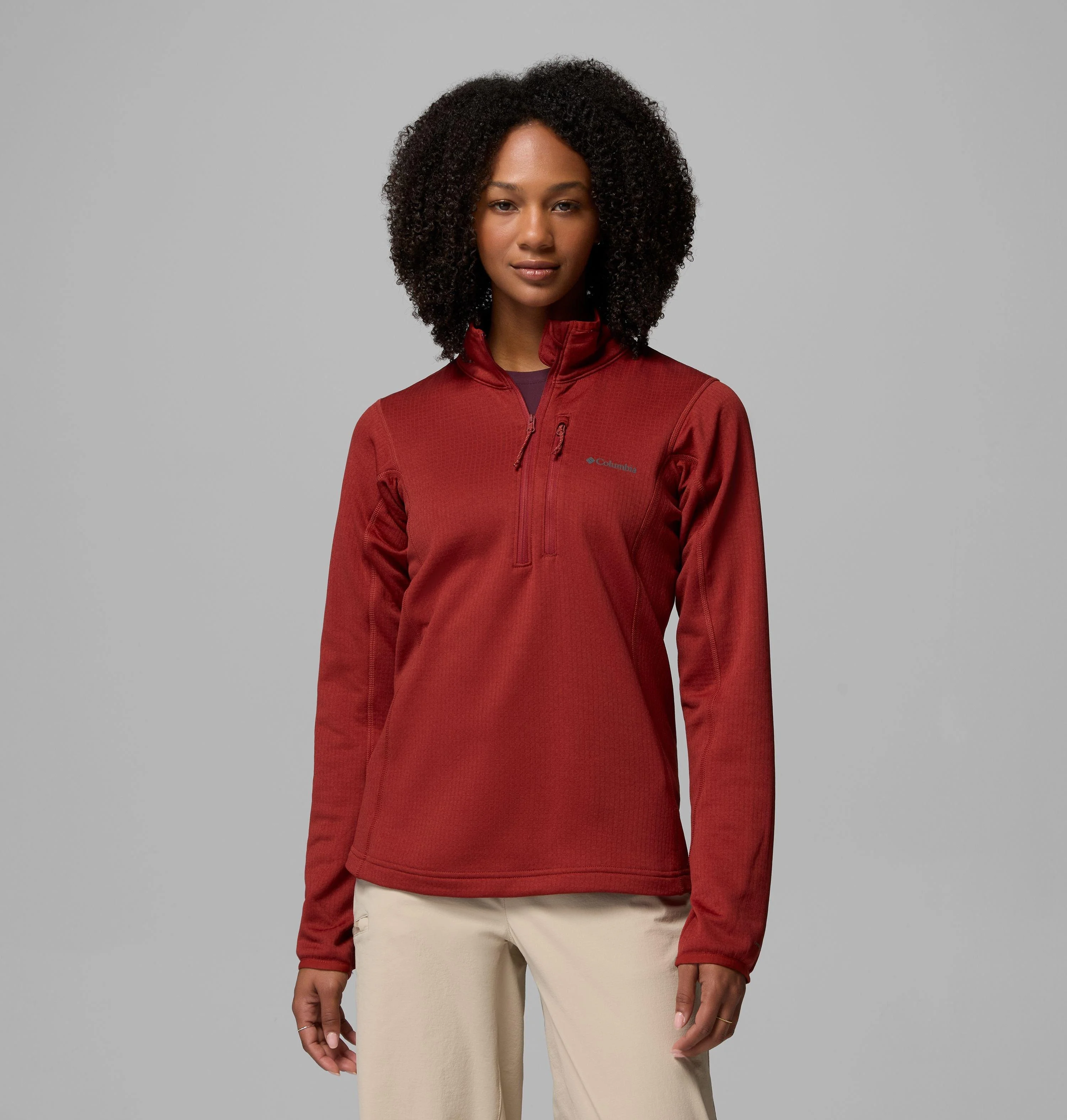 Women's Essential Hike Grid Fleece Half Zip Jacket - 1