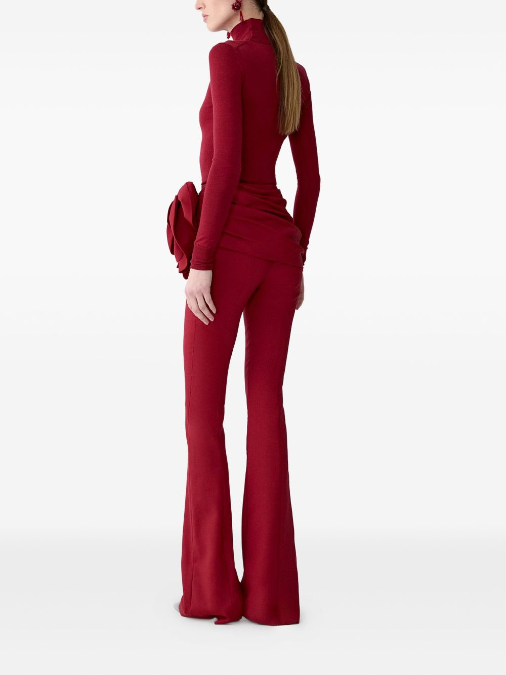 floral-appliqué trousers - 3
