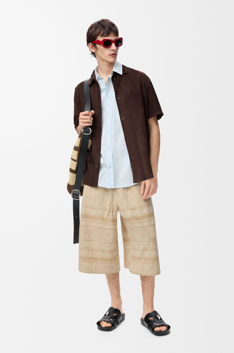 Loewe Short sleeve shirt in suede goatskin outlook