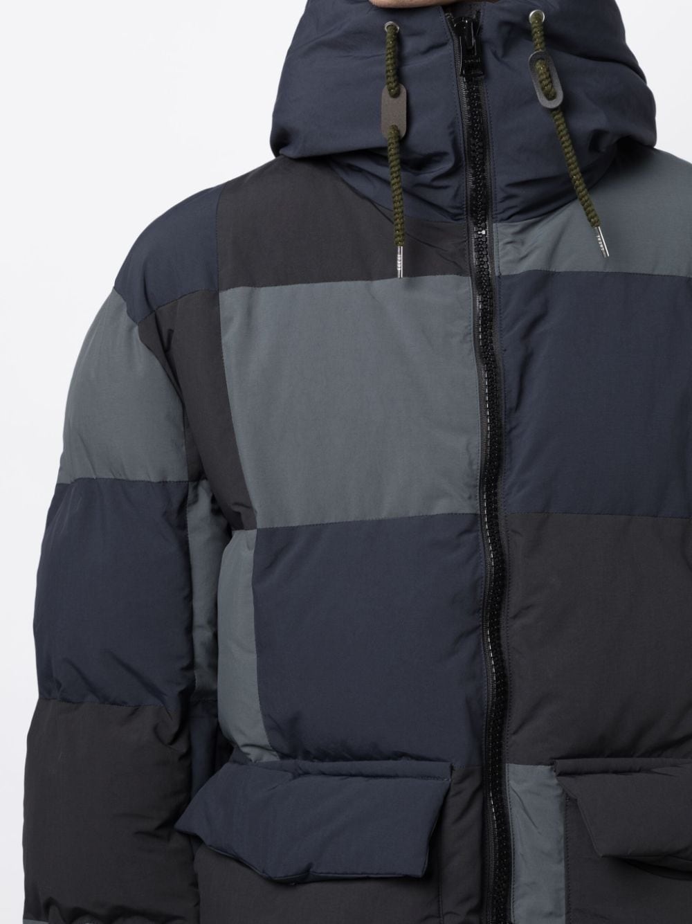 panelled hooded puffer jacket - 5