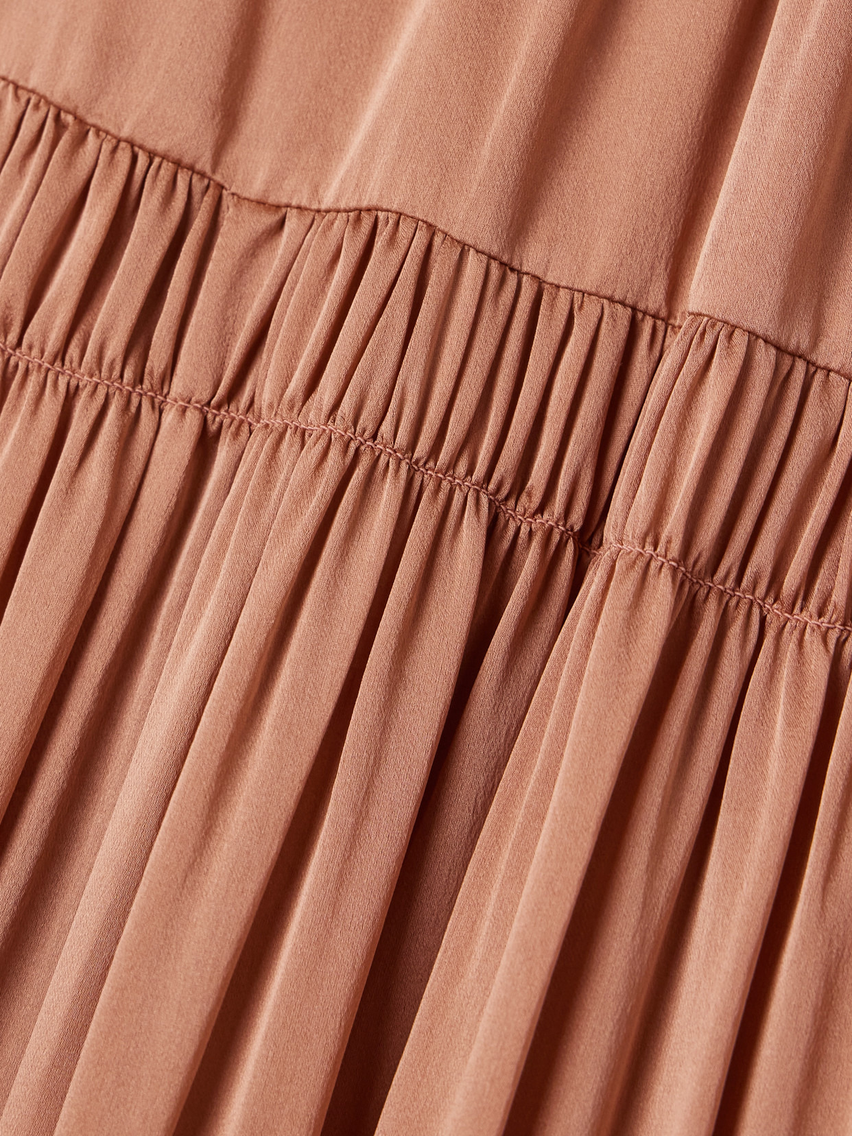 Gaelle Tiered Gathered Silk Maxi Skirt - 6