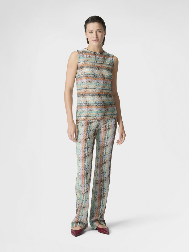 Missoni Multi-Technique Mixed Viscose Lamé Sleeveless Top outlook
