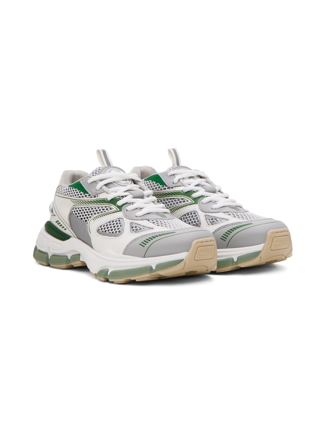 White & Green Marathon Neo Sneakers - 4