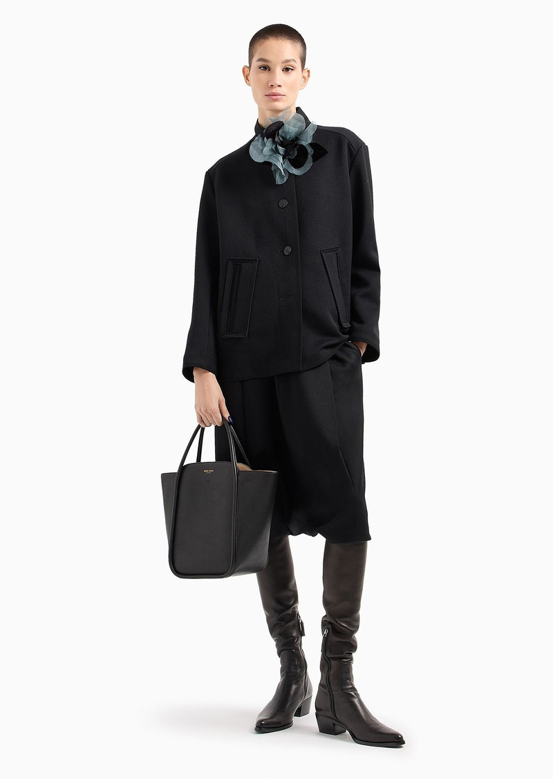 GIORGIO ARMANI Single-breasted wool-blend cropped pea coat outlook