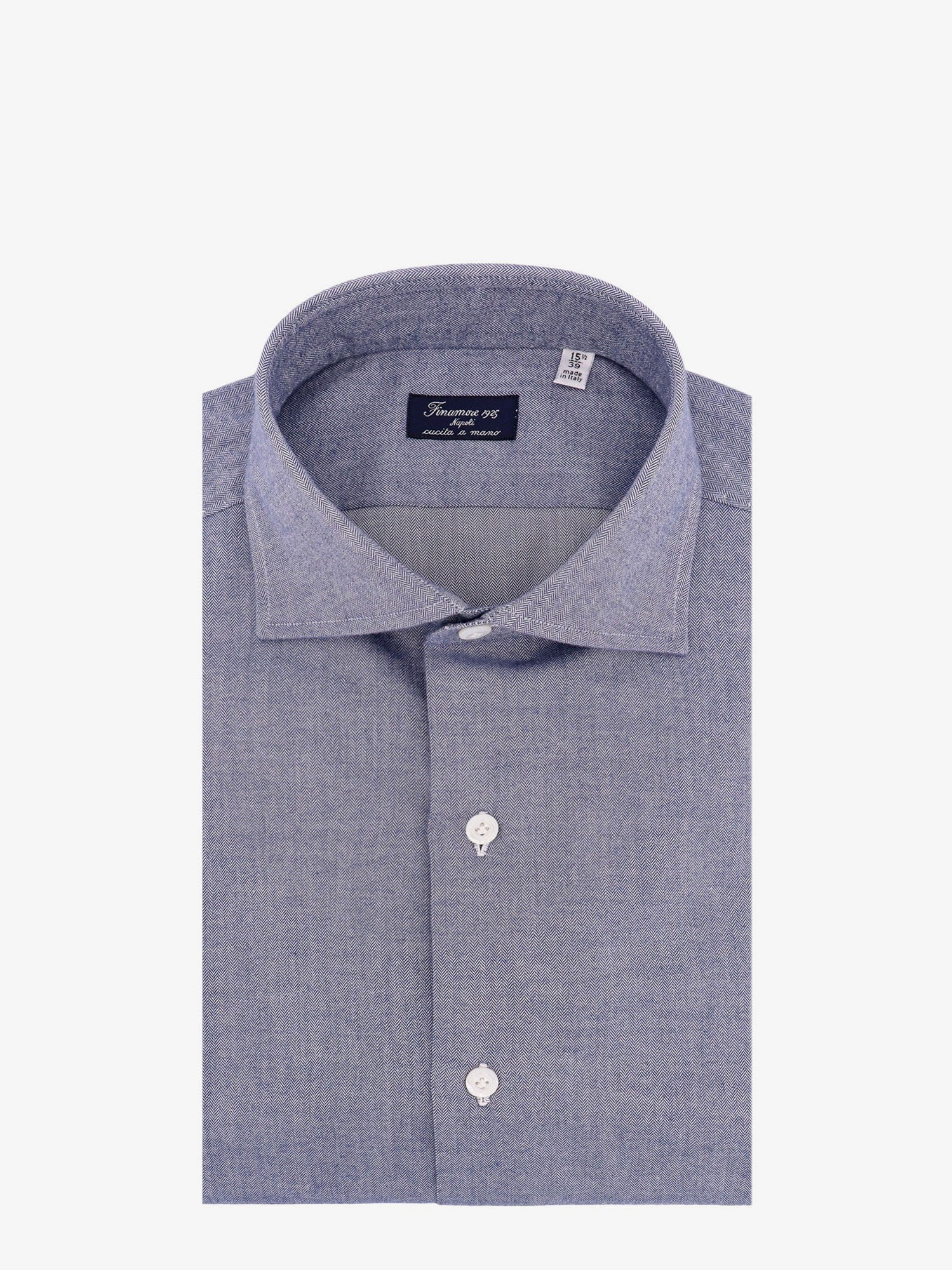 FINAMORE - Finamore Herringbone Cotton Shirt - 1