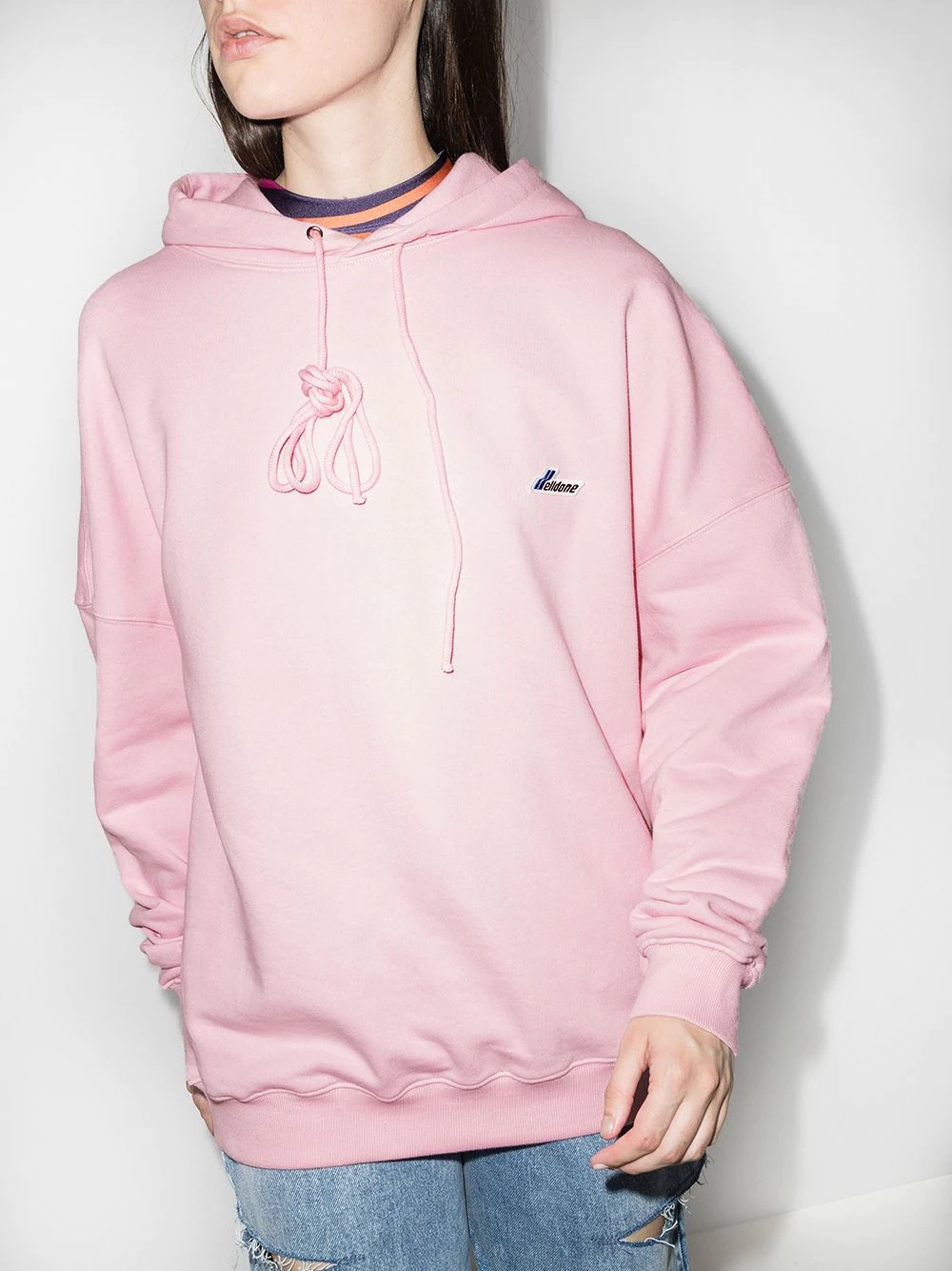 oversized logo-appliqued cotton hoodie - 2