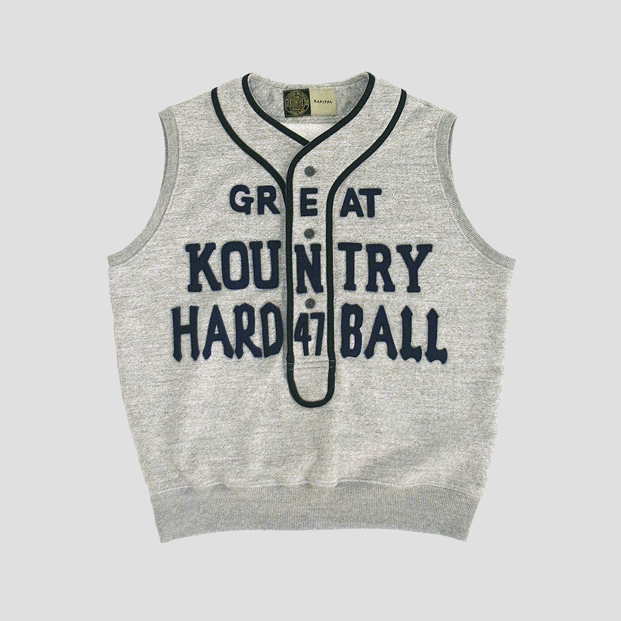 SWEAT KNIT BASEBALL HENLEY VEST (GREAT KOUNTRY)