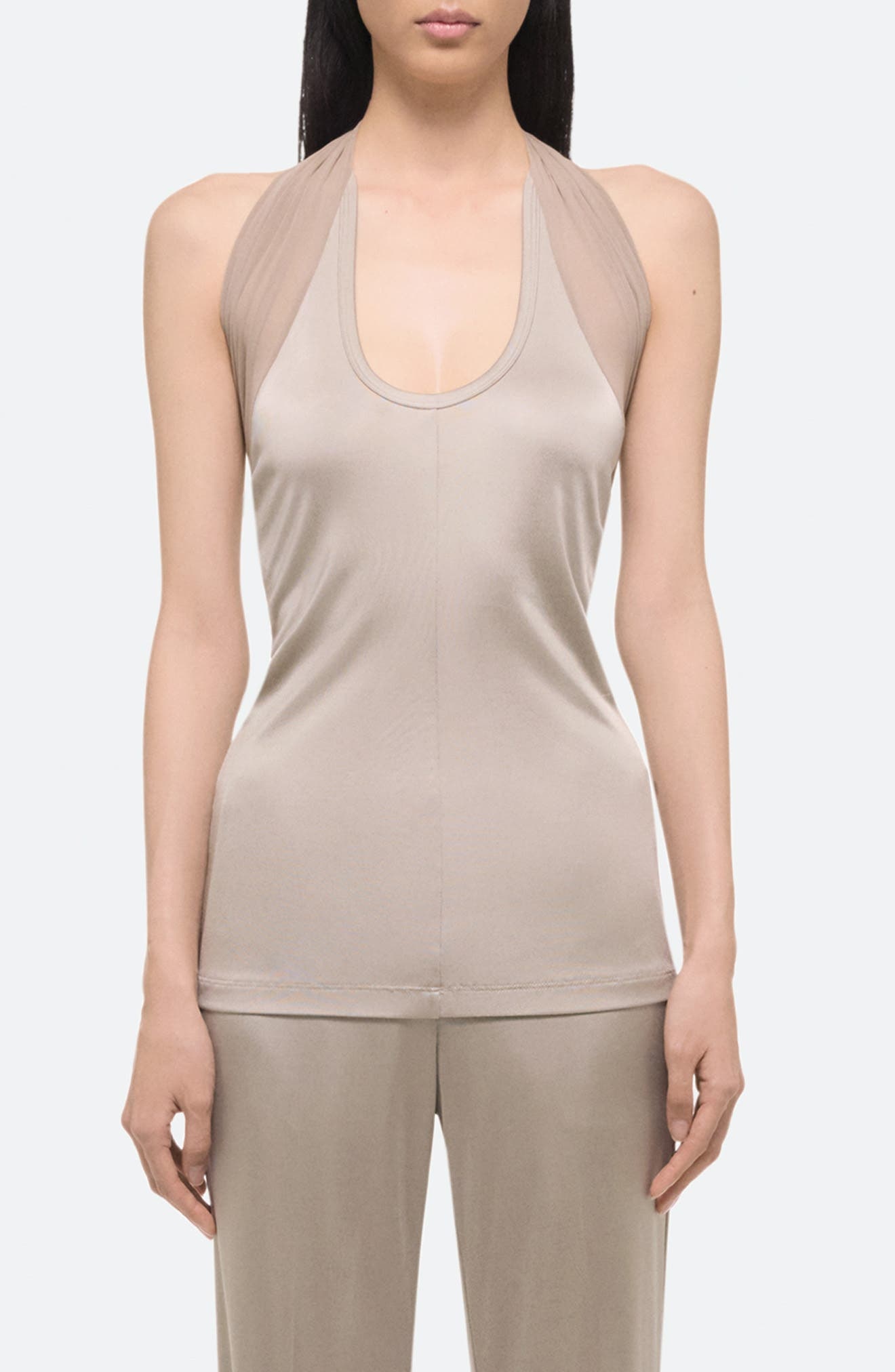 Helmut Lang Dancer Halter Top in Dune - 1