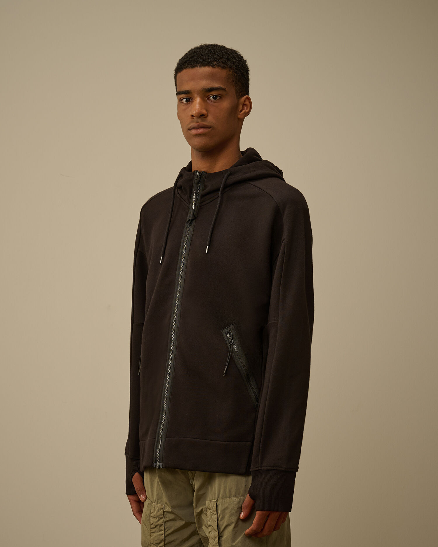 Diagonal Raised Fleece Goggle Sweatshirt - 3
