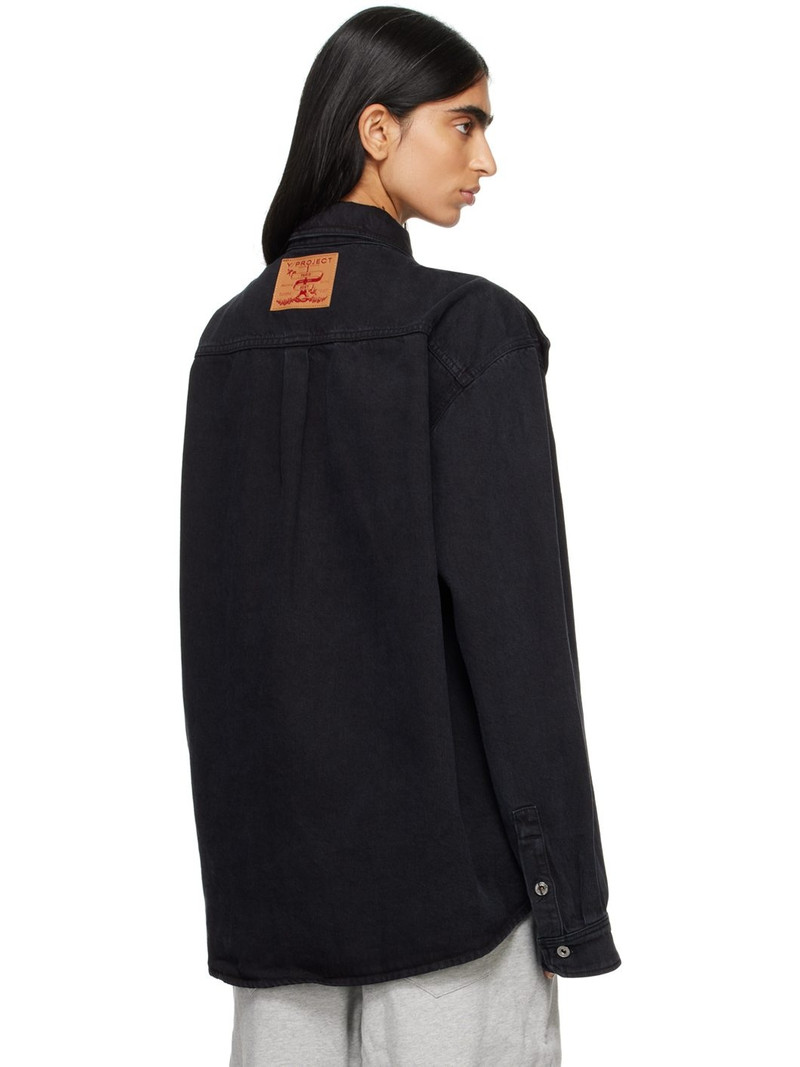 Black Snap Off Denim Shirt 3